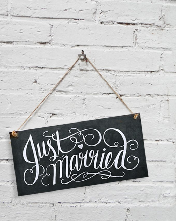 just-married-sign