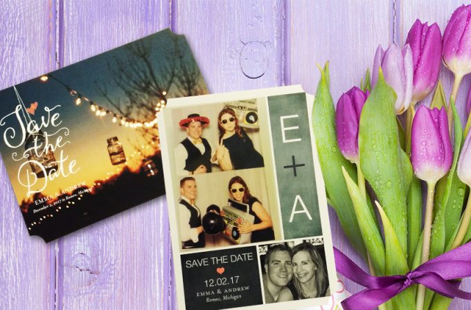 Shutterfly Save the Date Cards | https://emmalinebride.com/planning/shutterfly-save-the-date-cards