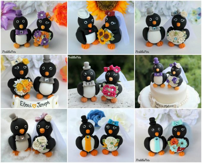 Penguin Cake Topper for Weddings | by Perlilla Pets