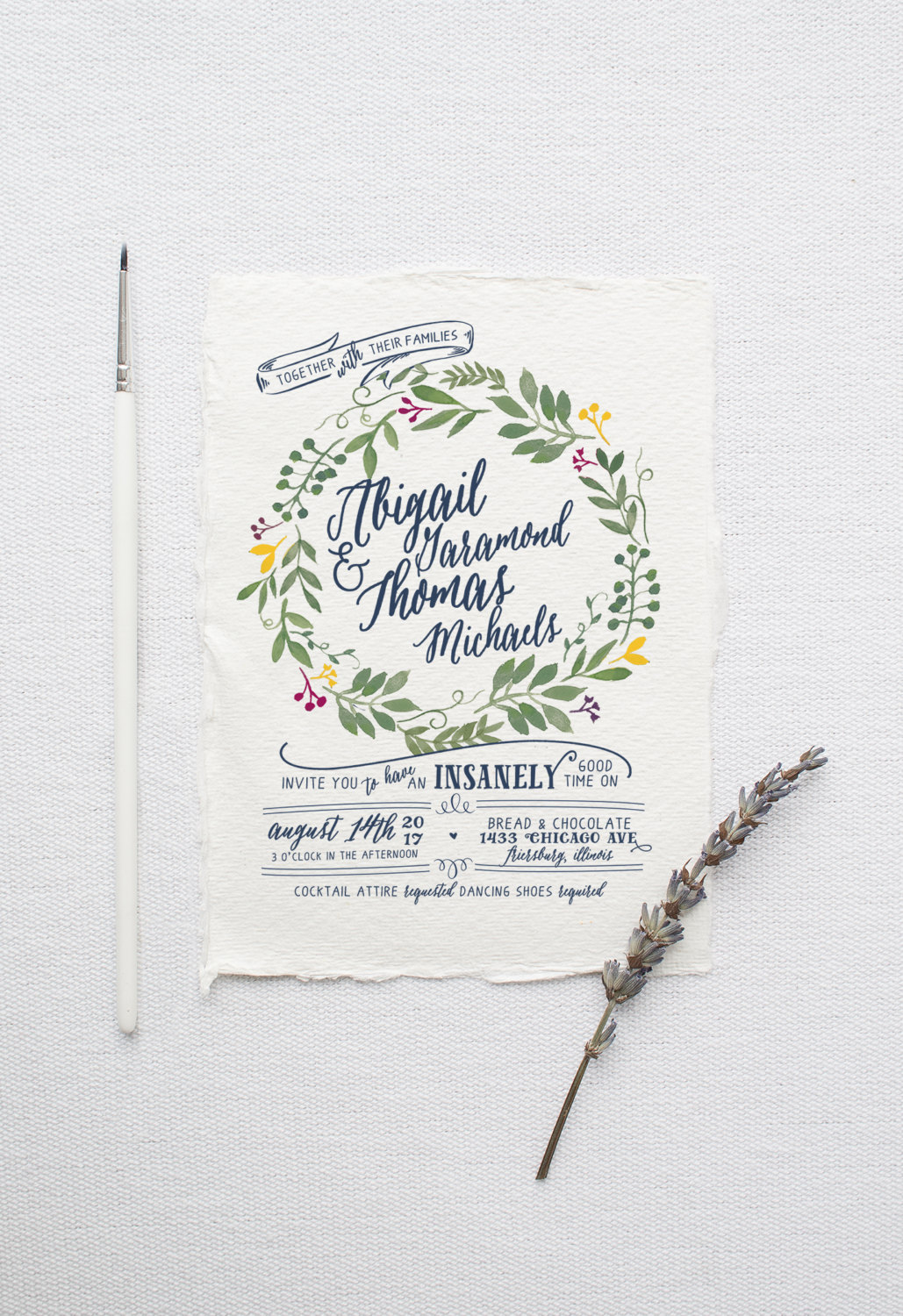 Bohemian printable wedding invitation by Splash of Silver