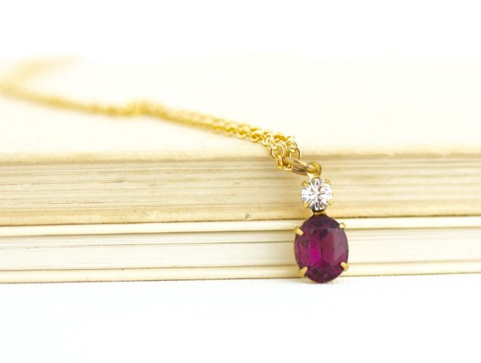 Burgundy Earrings and Necklace Set by Jacaranda Designs