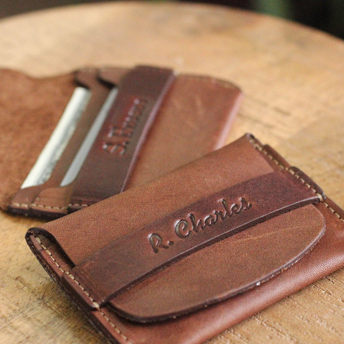 leather flip wallet for groomsmen