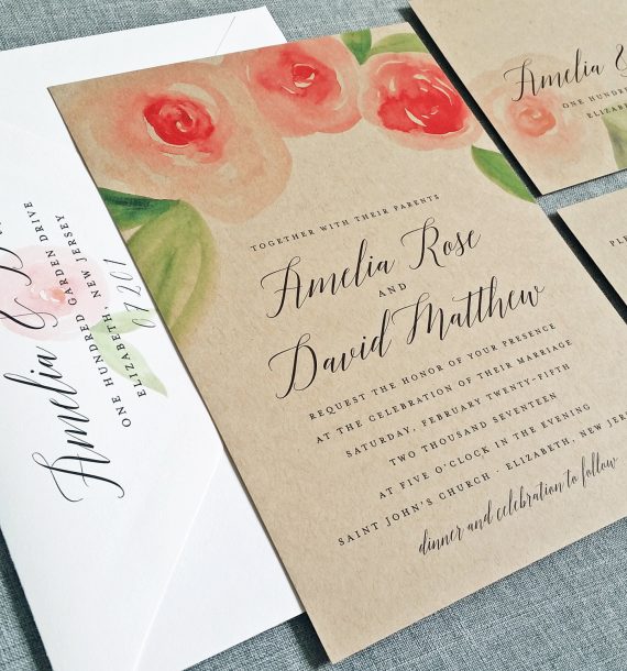 Kraft Paper Invitations For Weddings By Cricket Printing On Etsy