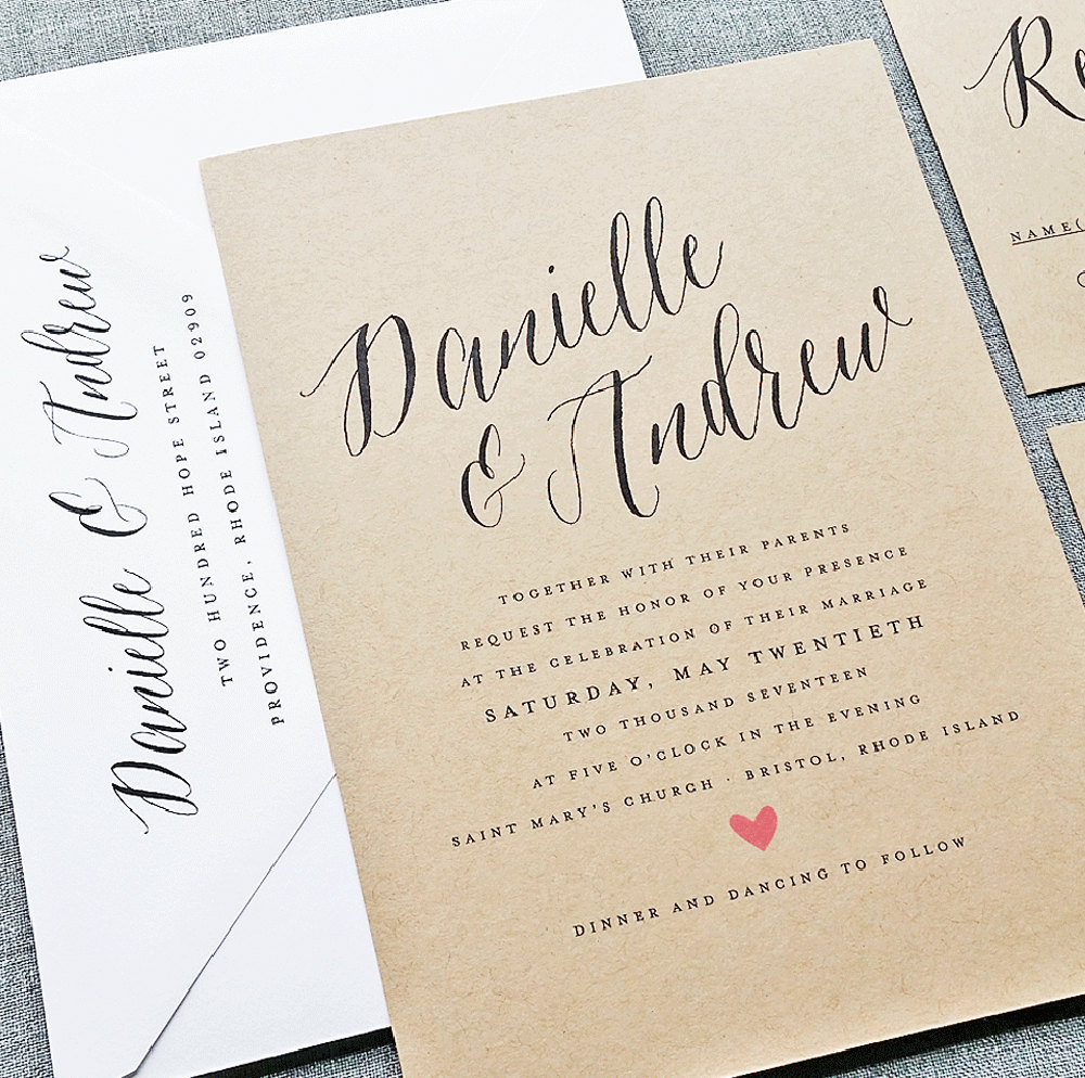 Kraft Paper Invitations for Weddings | by Cricket Printing