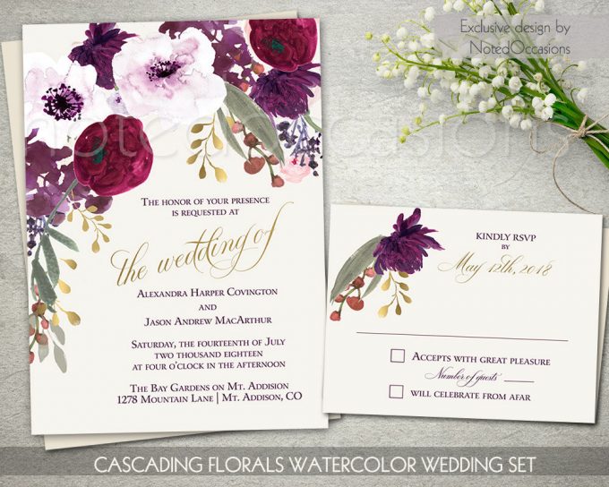 boho chic floral invites via free wedding invitations giveaway | https://emmalinebride.com/2017-giveaway/giveaway-win-free-wedding-invitations/