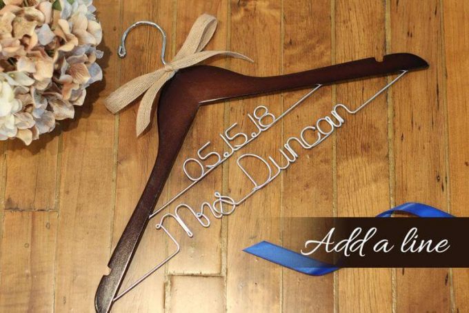 bridal hangers with name and date