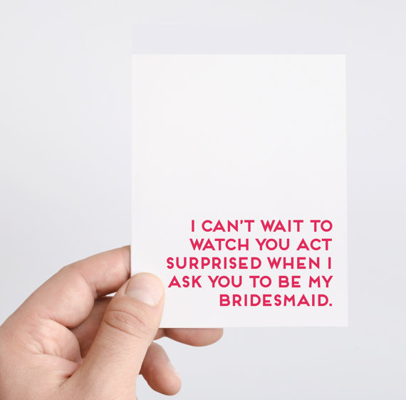 bridesmaid proposal ideas - card by spade stationery