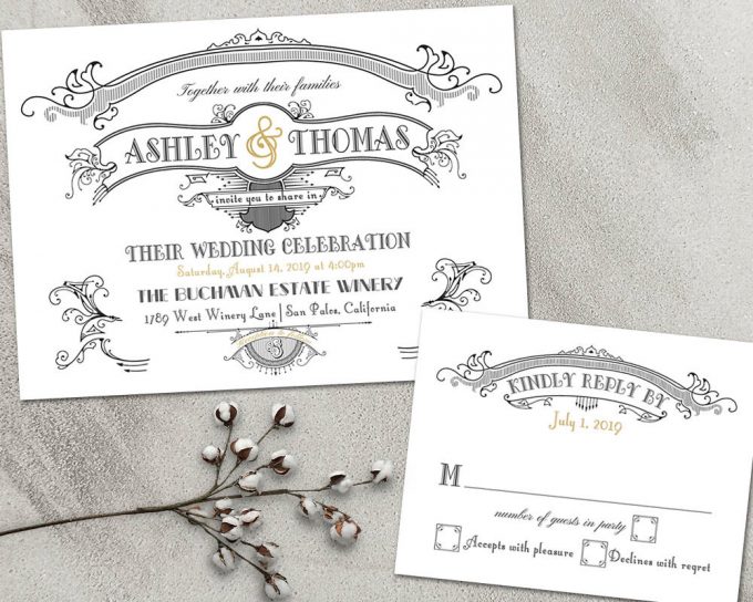 great gatsby via free wedding invitations giveaway | https://emmalinebride.com/2017-giveaway/giveaway-win-free-wedding-invitations/