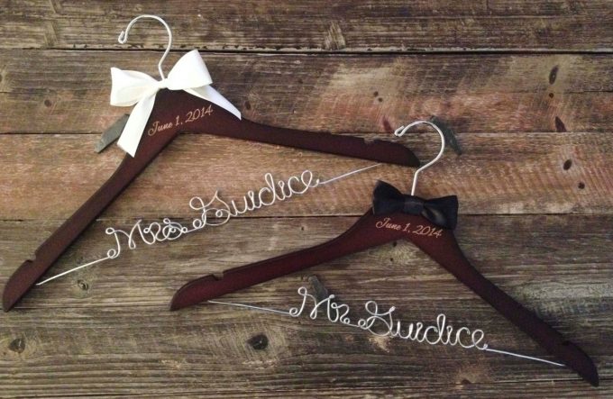 Where to buy personalized dress hangers for weddings | by Get Hung Up