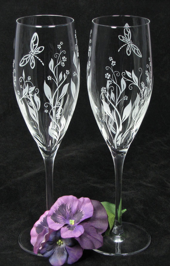 champagne glasses for wedding toasts | by the wedding gallery by brad goodell