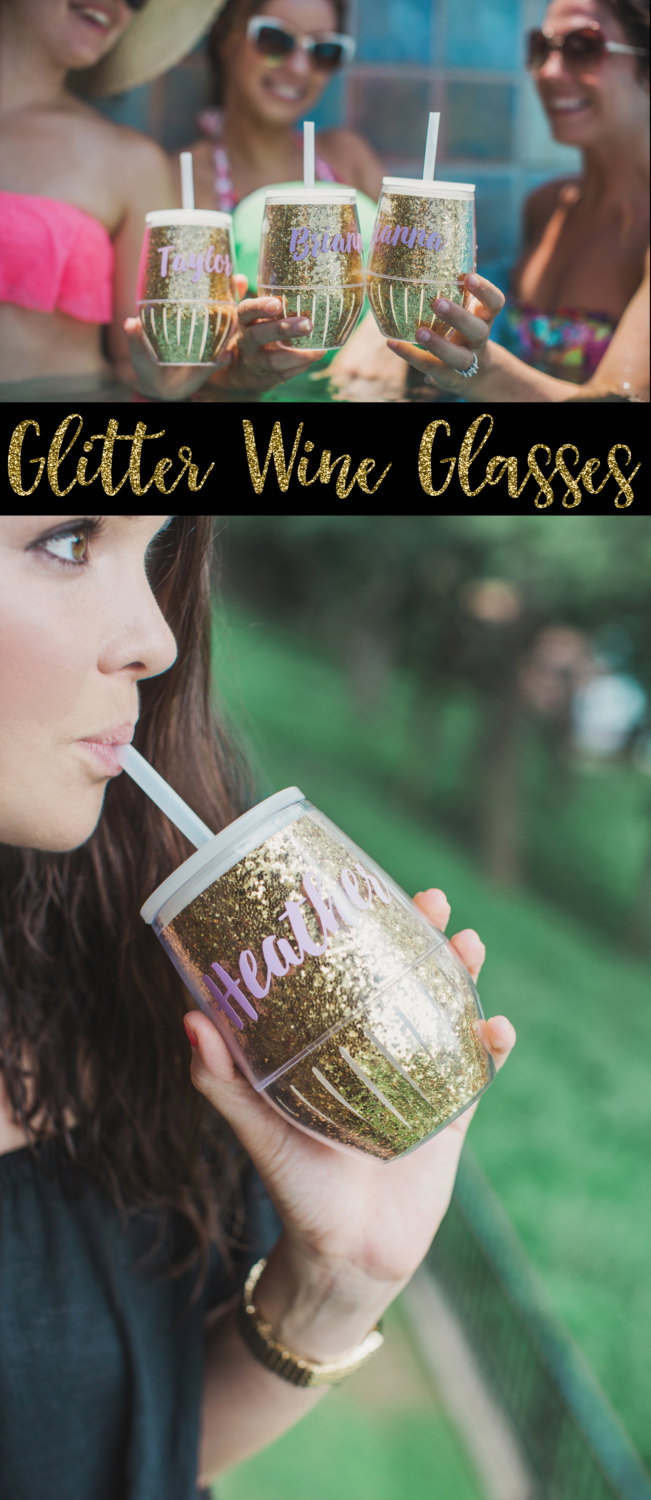 Glitter Wine Glasses | Bachelorette Drink Tumblers | http://etsy.me/2lRU6Ej