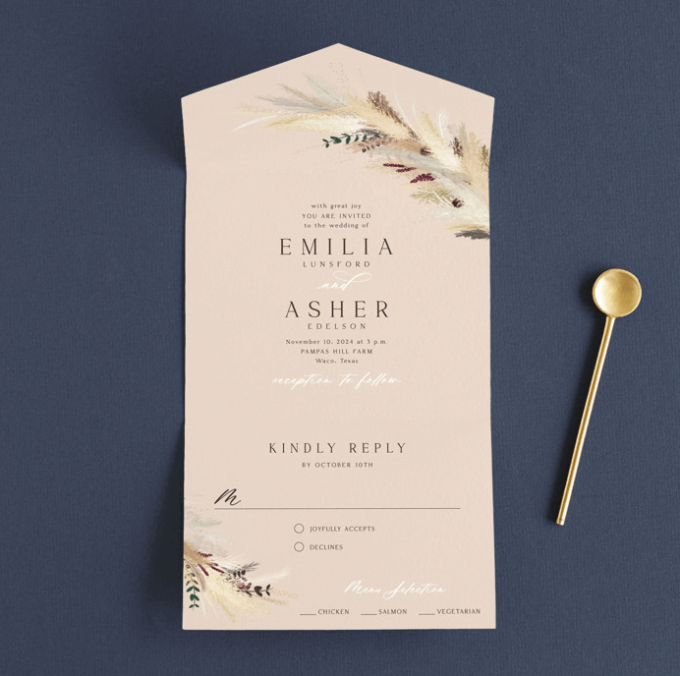 affordable wedding invitations for boho weddings