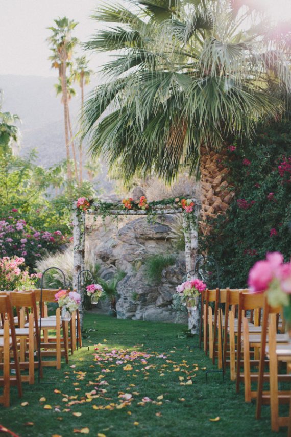 tropical ceremony setup, photo by rad + in love