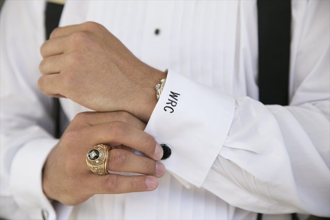 grooms cuff links in this Crystal Coast Wedding | North Carolina wedding photographed by Ellen LeRoy Photography - https://emmalinebride.com/real-weddings/breathtaking-crystal-coast-wedding-mara-will-married/