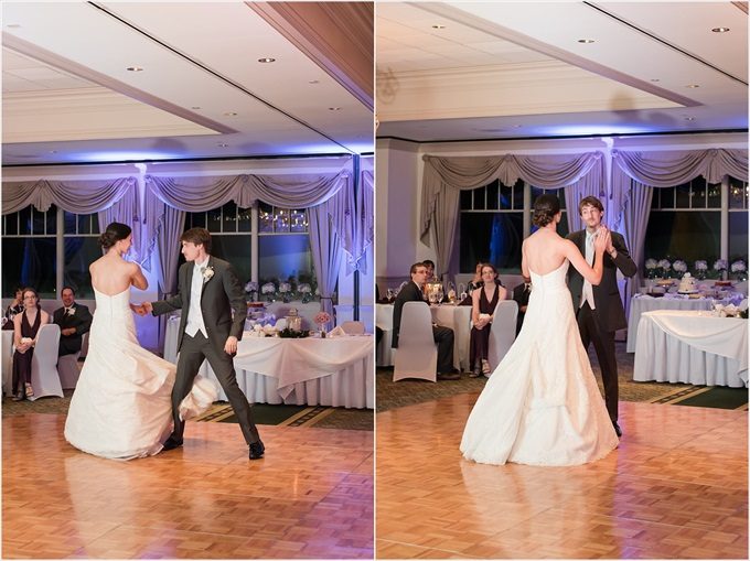 bride and groom's first dance at this Sedgefield Country Club wedding| Greensboro, North Carolina winter wedding photographed by Michelle Robinson Photography - https://emmalinebride.com/real-weddings/sedgefield-country-club-wedding/