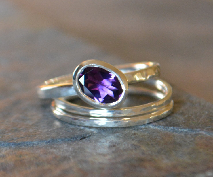 Handmade gemstone engagement rings by Ruby Pierce Jewelry | via https://emmalinebride.com/engagement/handmade-gemstone-engagement-rings/
