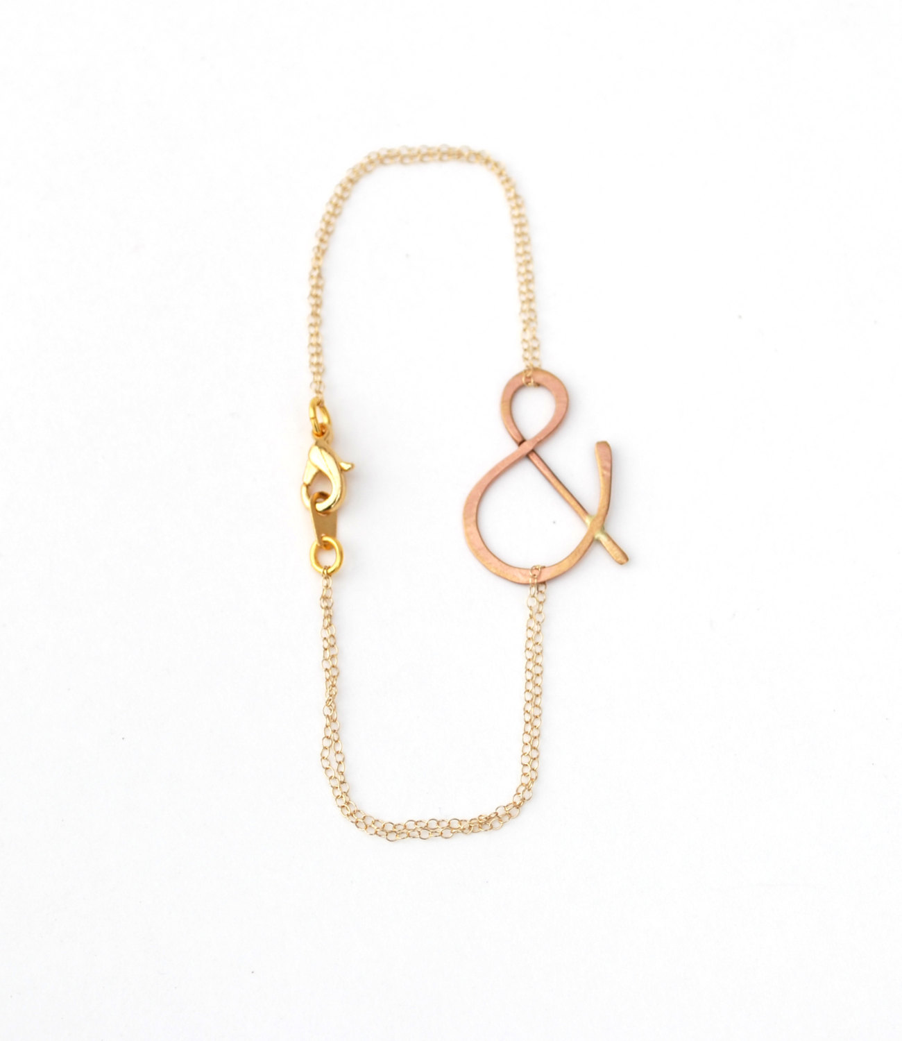 rose gold ampersand bracelet