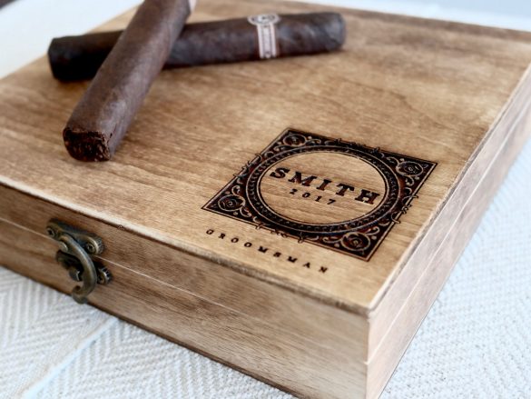 personalized groomsman cigar box for wedding
