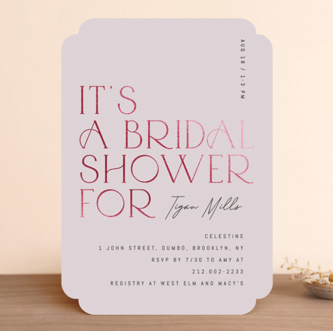 what should a bridal shower invitation say