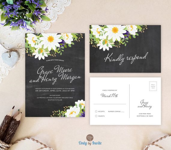cheap wedding invitations with rsvp card