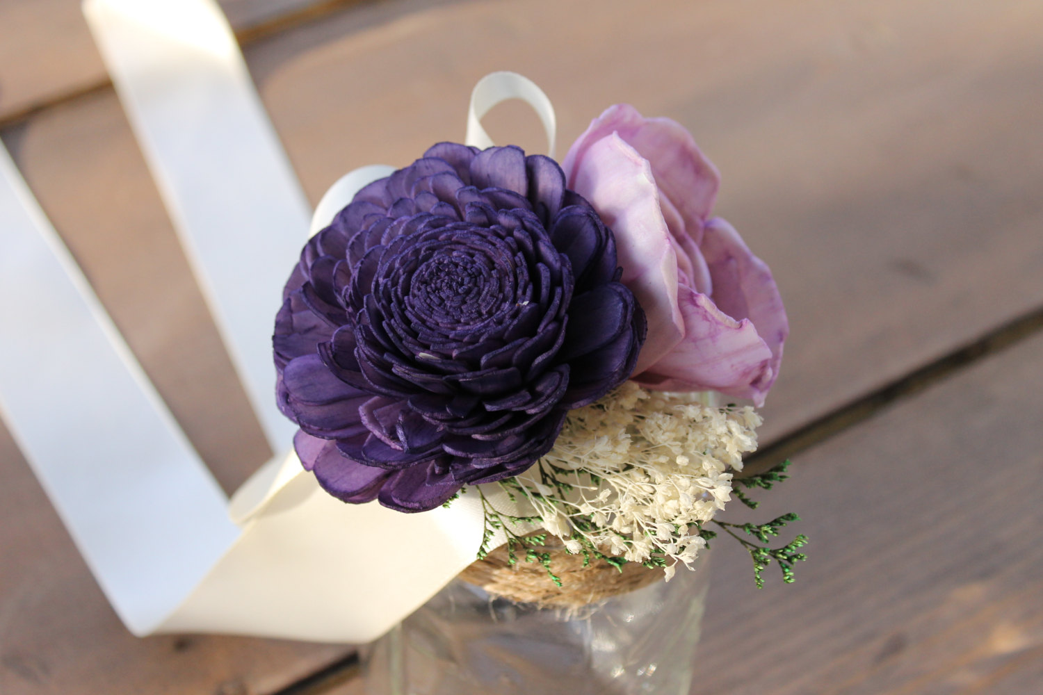 purple and grey wedding bouquet