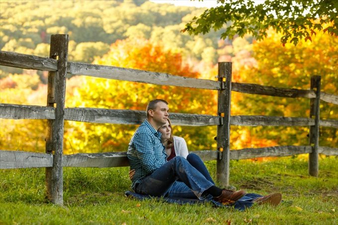 couple during fall engagement session| engagement photography by Butler Photography LLC.| Love Fall Weddings? See this Somers, CT Engagement Session - https://emmalinebride.com/real-weddings/love-the-fall-weddings-see-this-somers-ct-engagement-session/