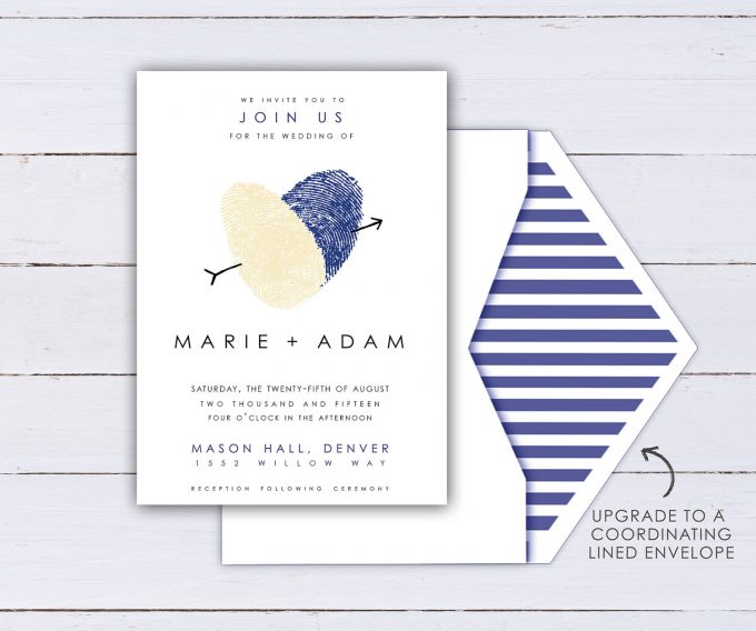 fingerprint wedding invitations