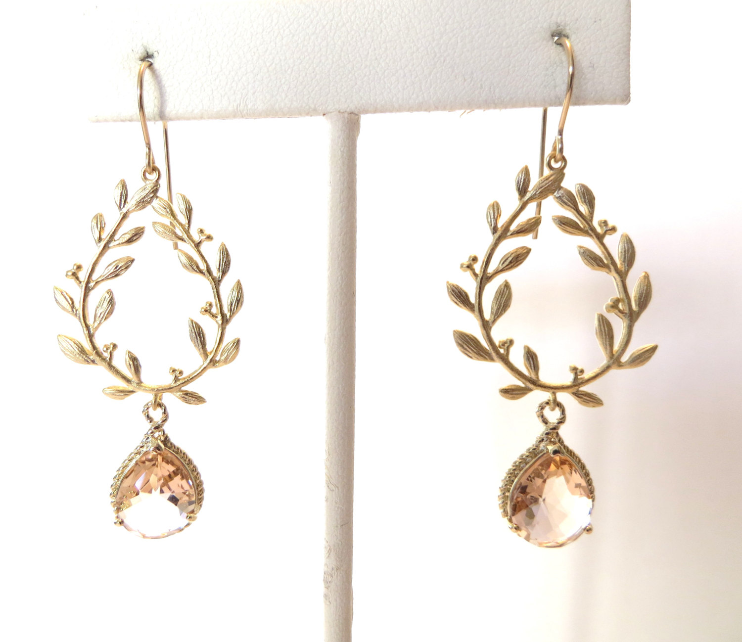 gold laurel wreath earrings