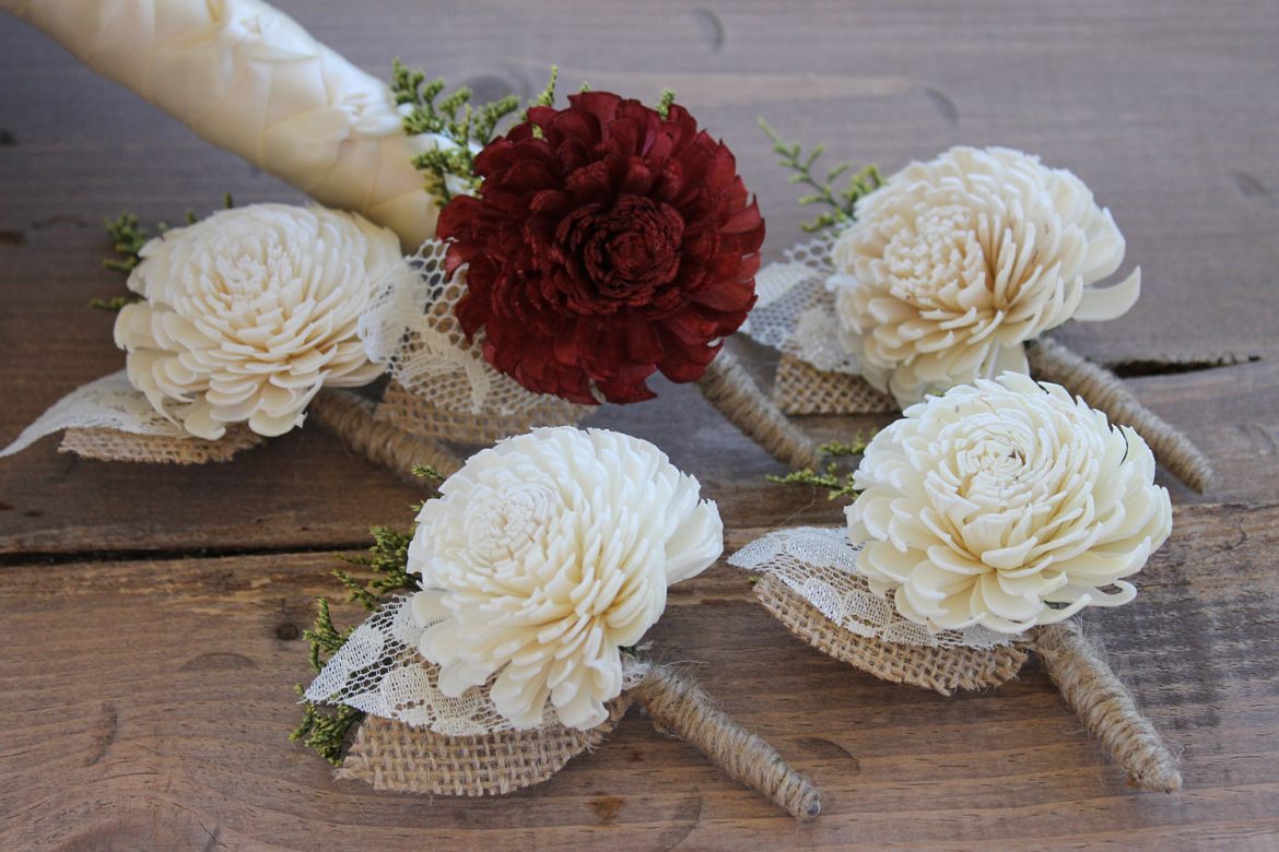 Sola Flower Boutonnieres for Weddings Emmaline Bride
