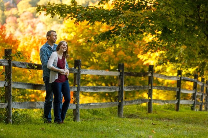 couple embraces during engagement photos| engagement photography by Butler Photography LLC.| Love Fall Weddings? See this Somers, CT Engagement Session - https://emmalinebride.com/real-weddings/love-the-fall-weddings-see-this-somers-ct-engagement-session/