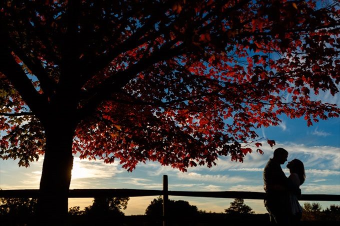 sunsets in fall engagement session| engagement photography by Butler Photography LLC.| Love Fall Weddings? See this Somers, CT Engagement Session - https://emmalinebride.com/real-weddings/love-the-fall-weddings-see-this-somers-ct-engagement-session/