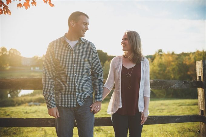 sunset during engagement session| engagement photography by Butler Photography LLC.| Love Fall Weddings? See this Somers, CT Engagement Session - https://emmalinebride.com/real-weddings/love-the-fall-weddings-see-this-somers-ct-engagement-session/