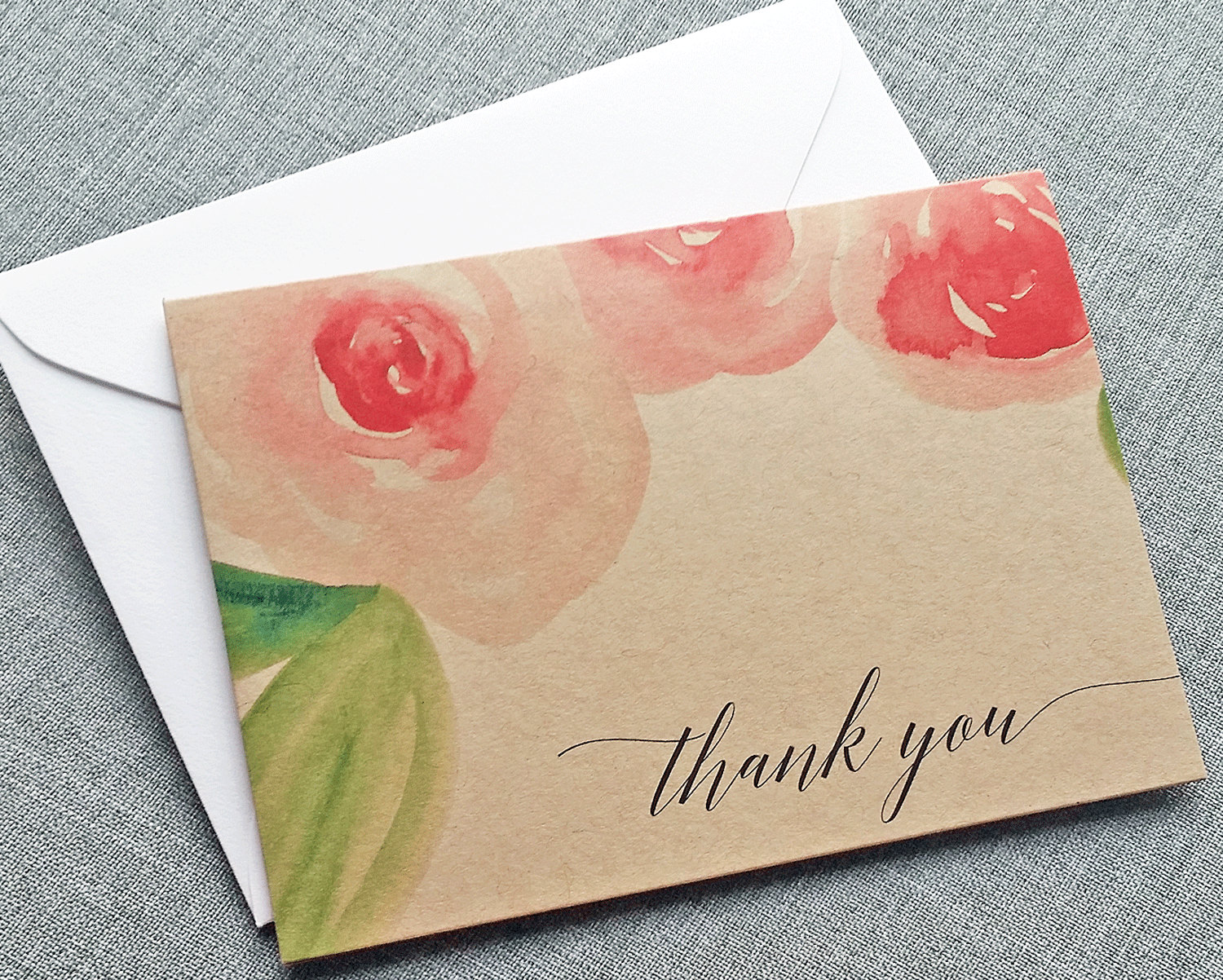 rose watercolor wedding invitations, thank you cards and more