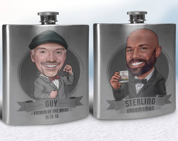 cartoon flask via 26 Best Groomsmen Flasks That Make Awesome Gifts