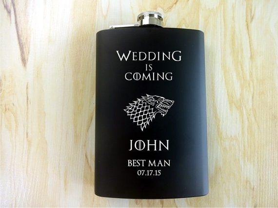 game of thrones flask via 26 Best Groomsmen Flasks That Make Awesome Gifts