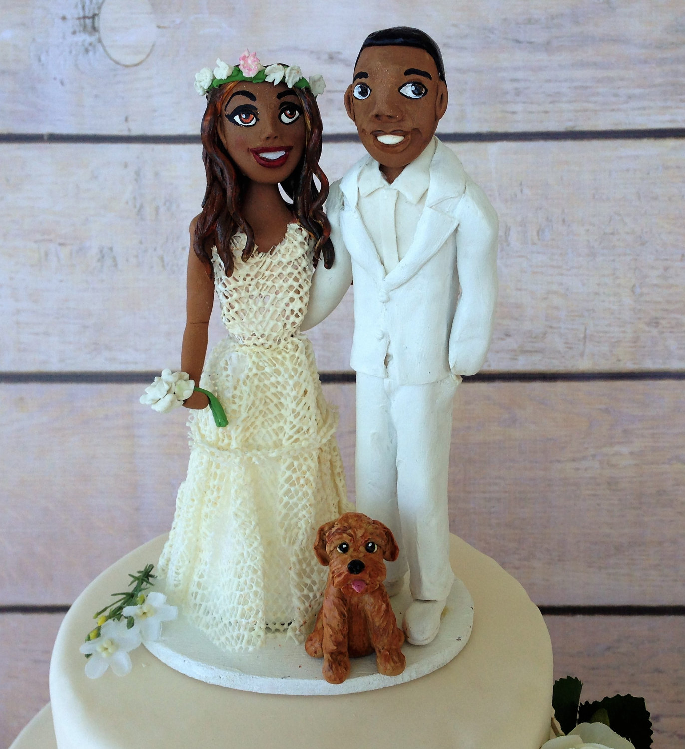 clay figurine wedding cake toppers