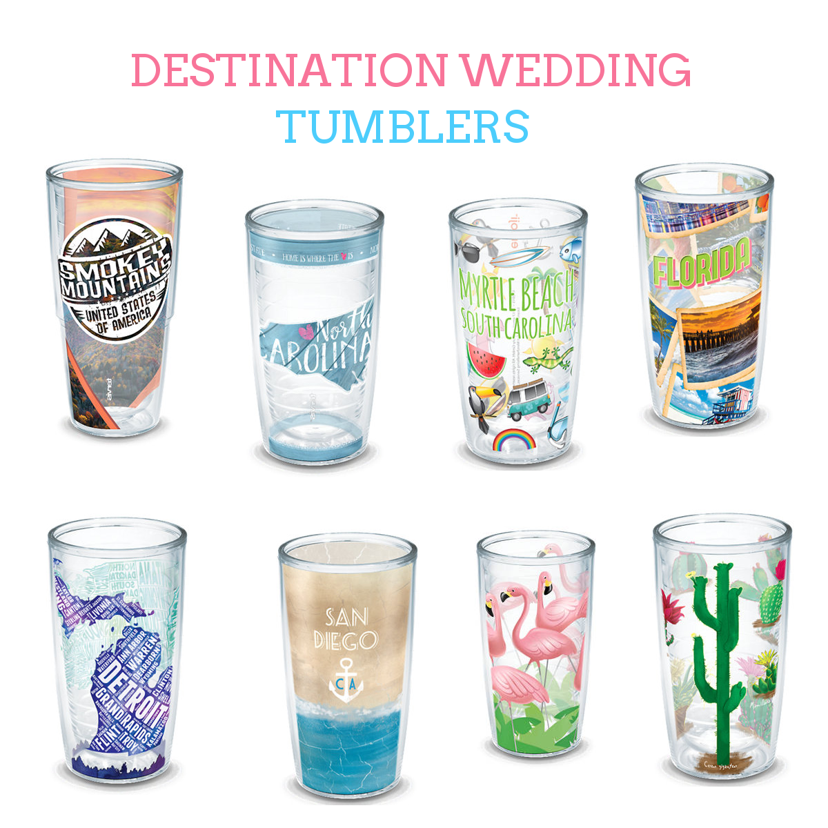 personalized tumblers for bridesmaids, groomsmen, wedding party