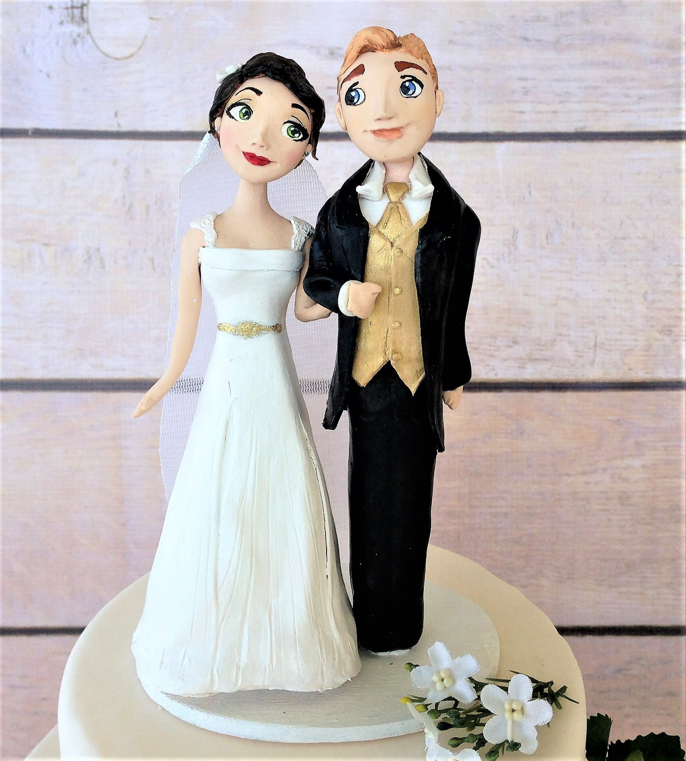 clay figurine wedding cake toppers