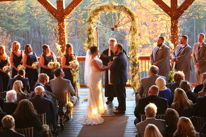 Lauren + Jamie's Spectacular Wedding at the Wolf Mountain Vineyards! - https://emmalinebride.com/real-weddings/wolf-mountain-vineyards-wedding | Melissa Prosser Photography