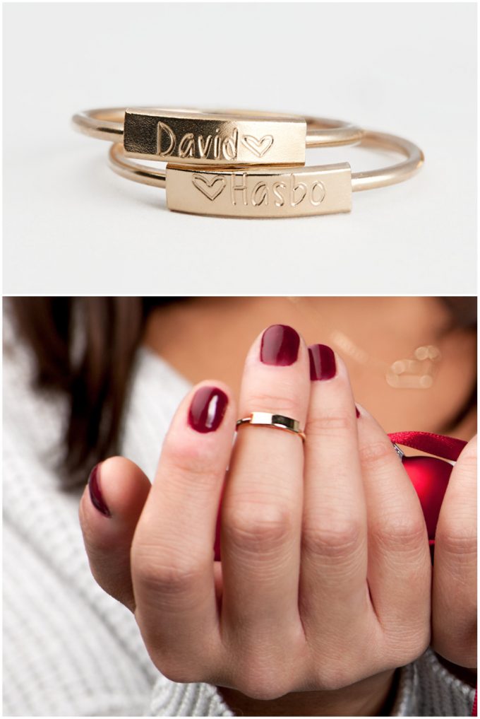 personalized stacking rings with names