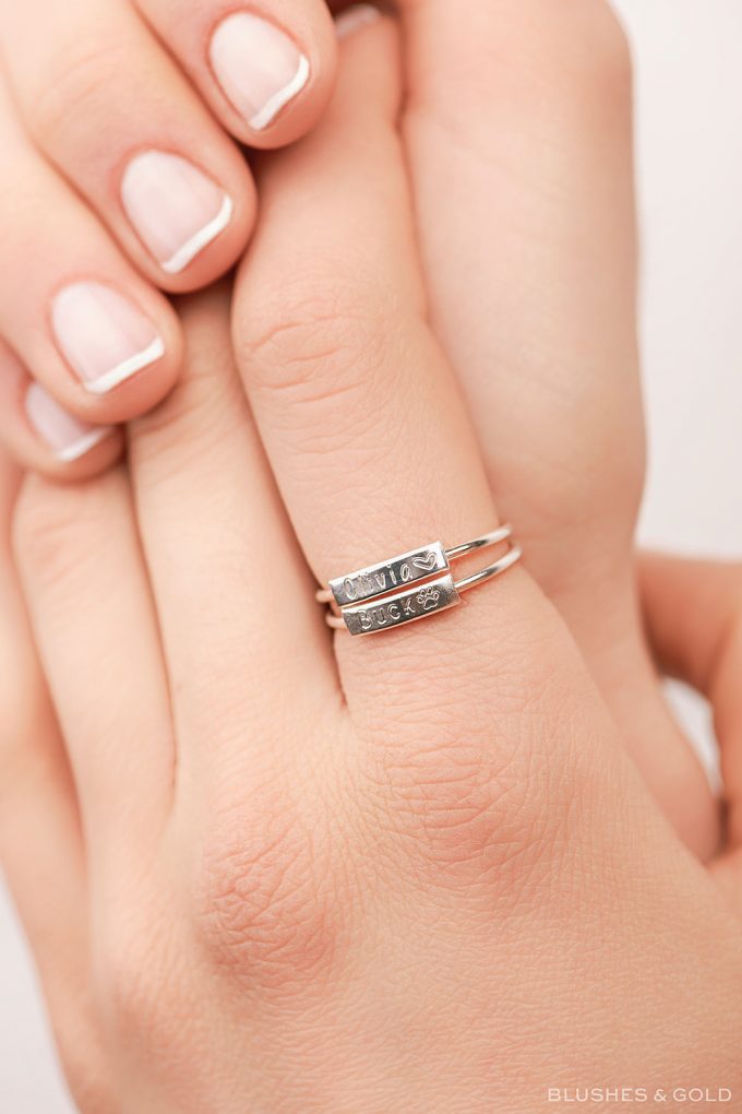 personalized stacking rings with names
