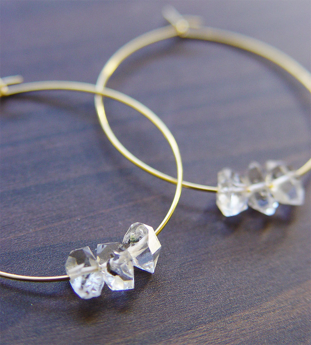 herkimer diamond necklace and earrings | via http://etsy.me/2teyINF