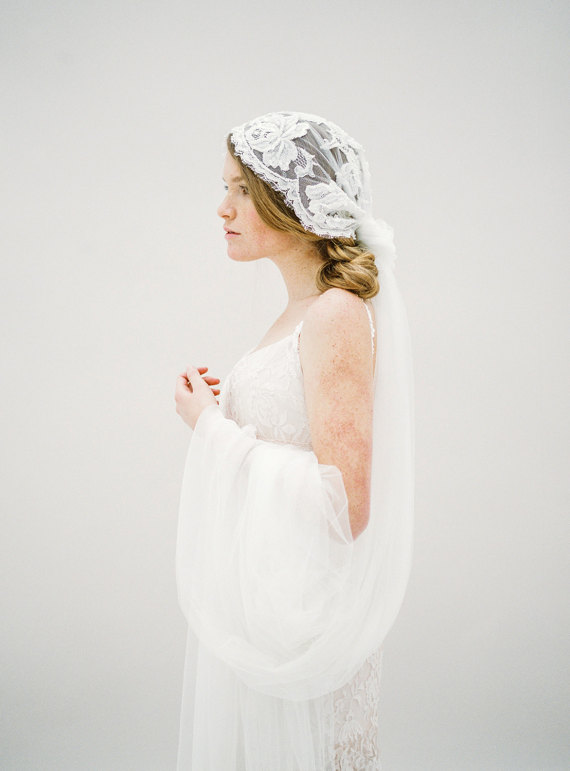 mantilla wedding veil by sibo designs