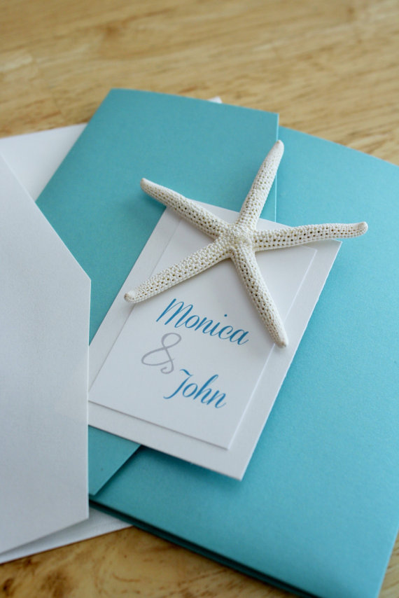 turquoise beach wedding invitations