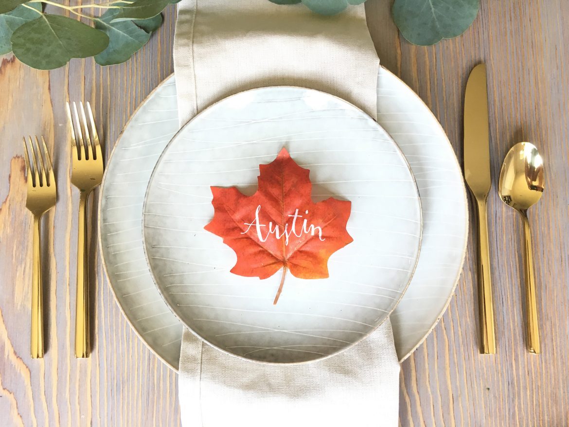 fall leaf place cards
