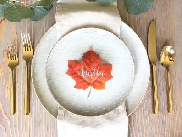 fall leaf place cards