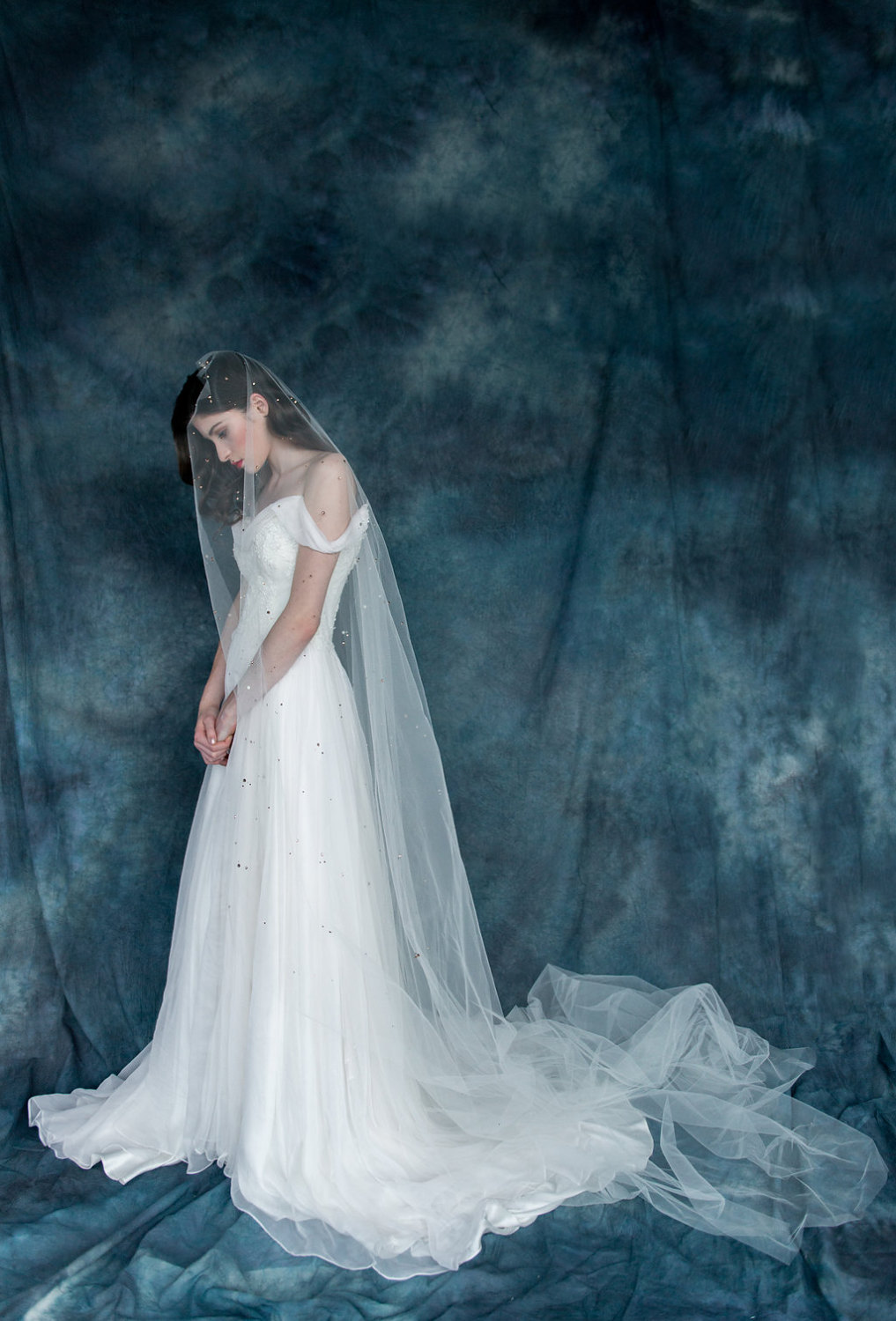 wedding hair down with veil styles // veil by blair nadeau millinery