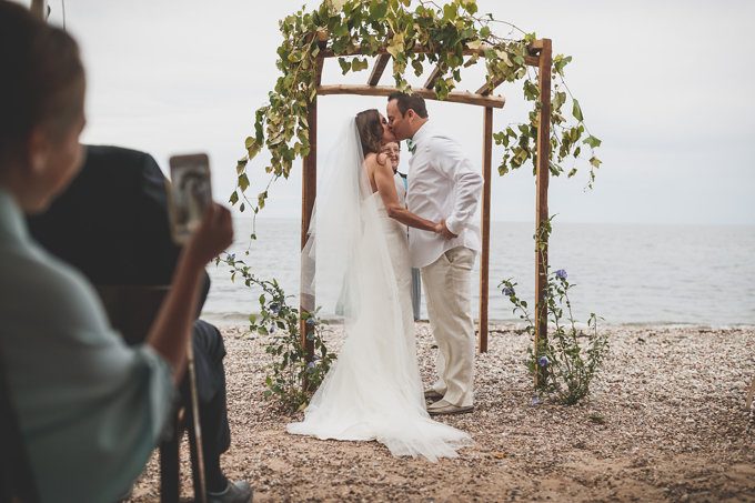 A Beautiful Private Beach Wedding - Milford, Connecticut (Real Weddings) - (milford connecticut beach wedding) - https://emmalinebride.com/real-weddings/milford-connecticut-beach-wedding | Butler Photography, LLC