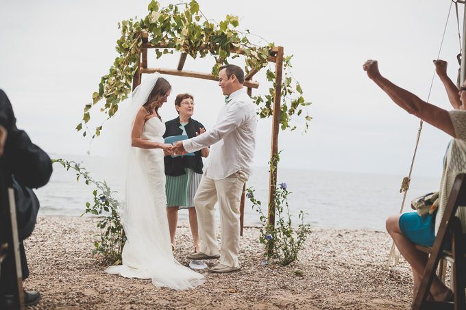 A Beautiful Private Beach Wedding - Milford, Connecticut (Real Weddings) - (milford connecticut beach wedding) - https://emmalinebride.com/real-weddings/milford-connecticut-beach-wedding | Butler Photography, LLC