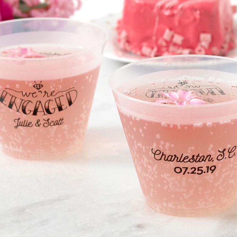 custom cups for engagement party decor